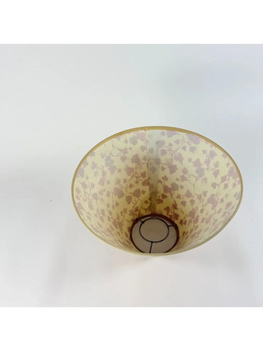 Vintage Floral Lamp Shade Beige & Red Fabric Bell Shape Stylish